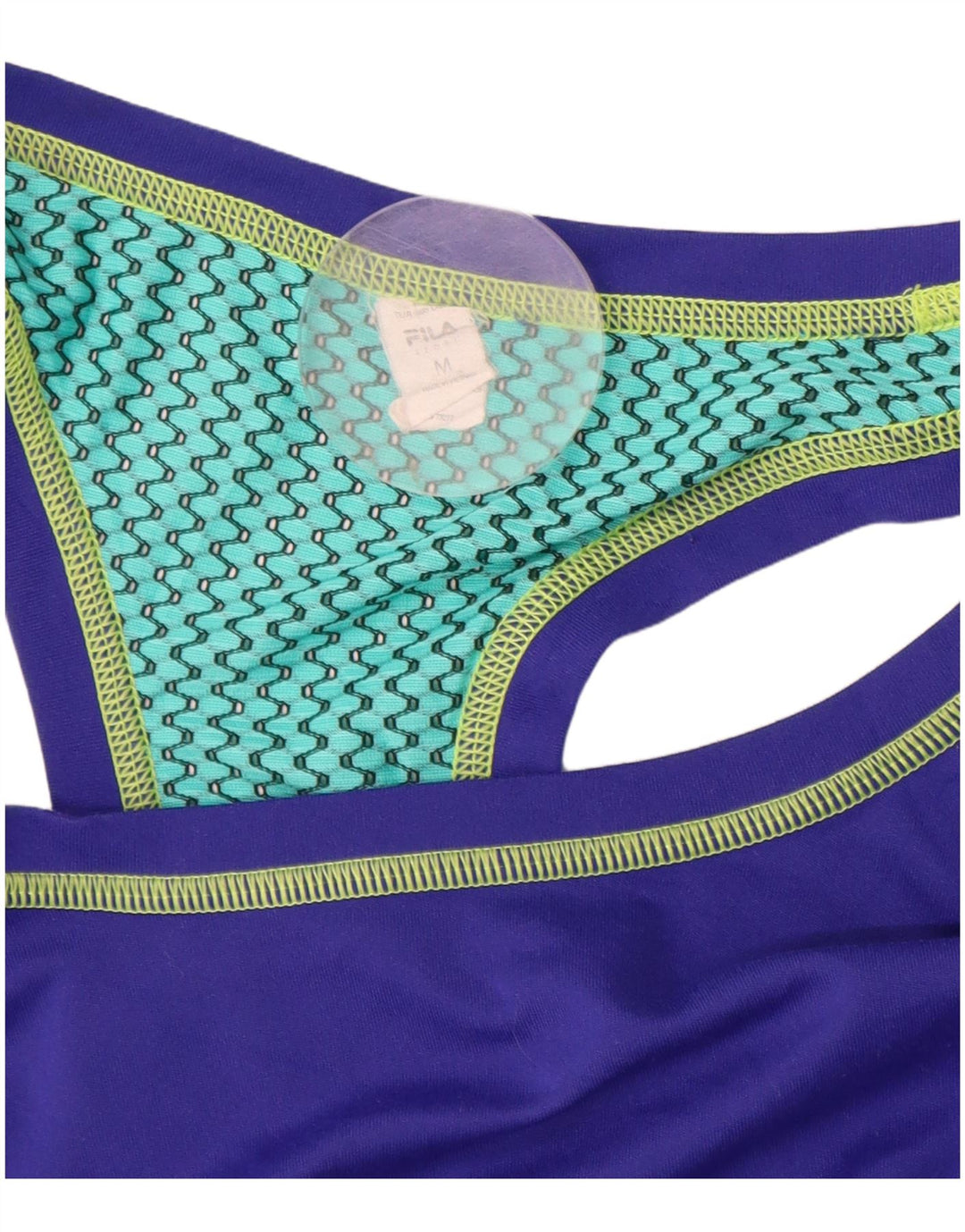 FILA Damen-Trägershirt UK 12 Mittellila Farbblock-Polyester