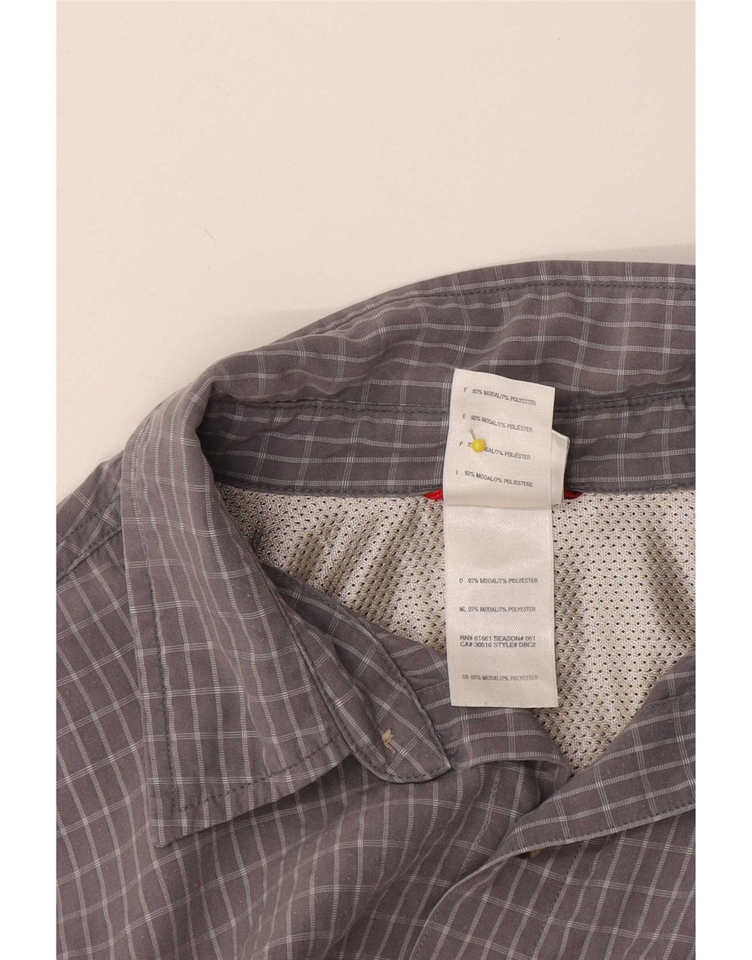The North Face Herren-Kurzarmhemd aus mittelgrauem Karo-Modal