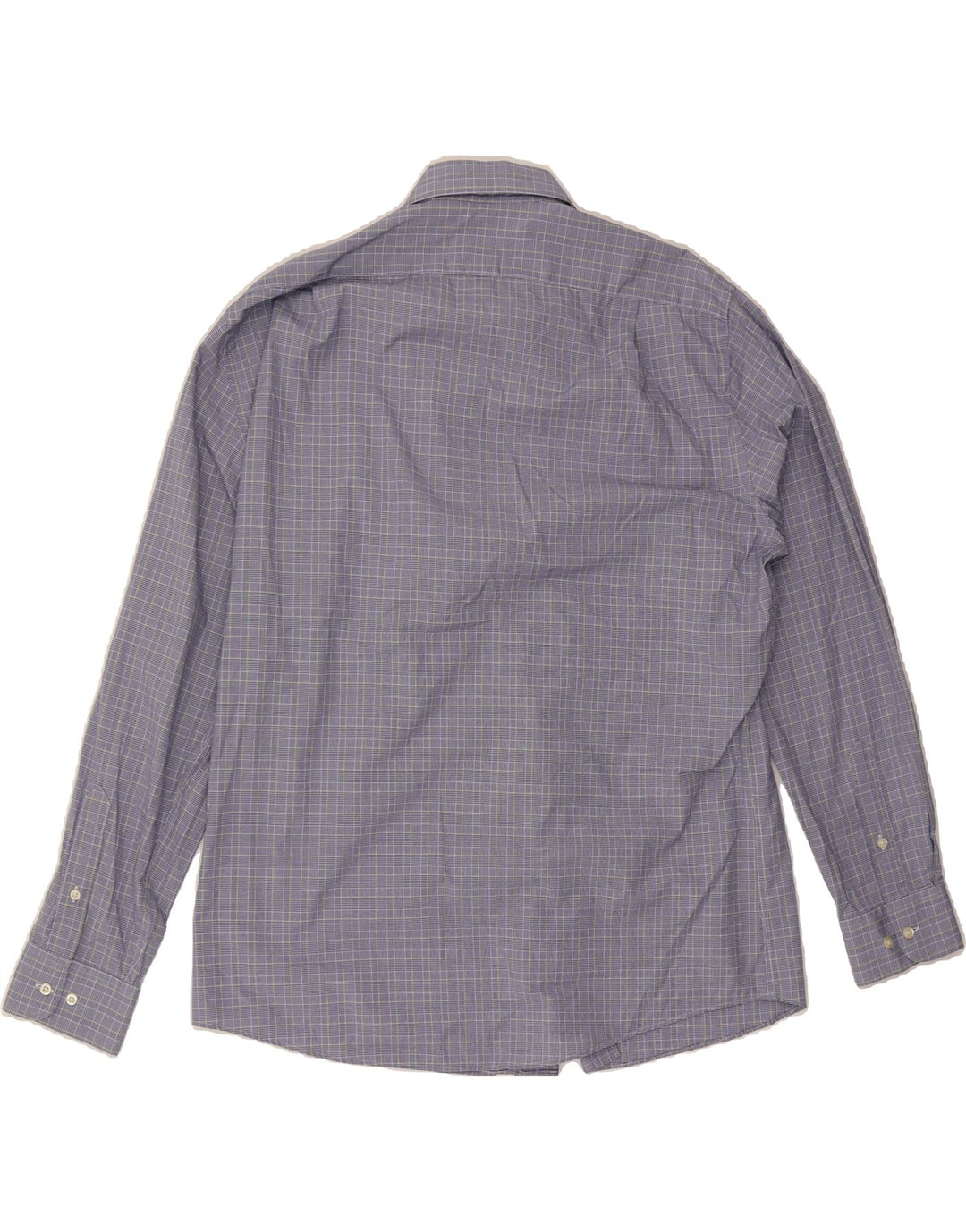 DOCKERS Mens Fitted Shirt Size 16-16 1/2 Large Blue Check Cotton Vintage Dockers and Second-Hand Dockers from Messina Hembry 