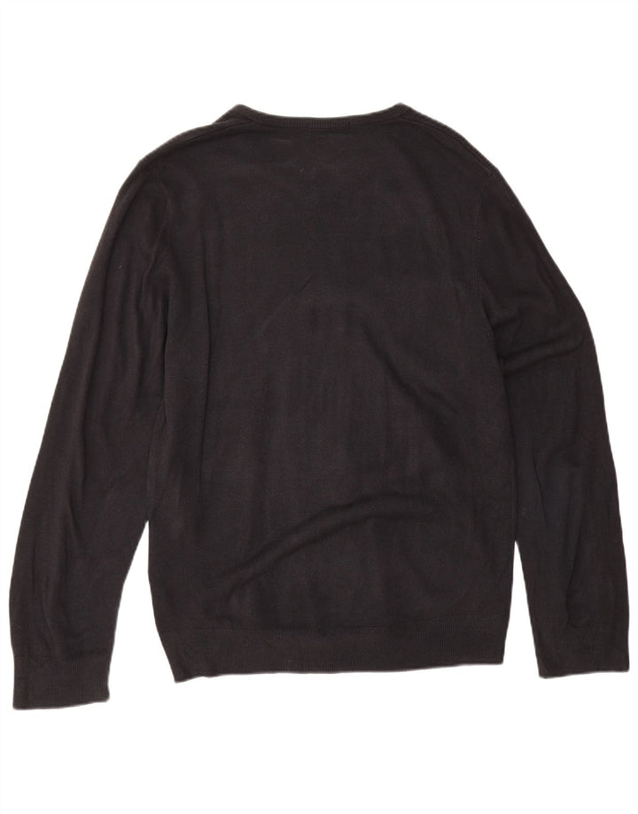 Marks & Spencer Herren Blue Harbour Pullover mit V-Ausschnitt, Größe L, Marineblau