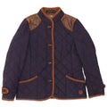 Zara Damen Steppjacke UK 14 Medium Navy Blue Colourblock Baumwolle