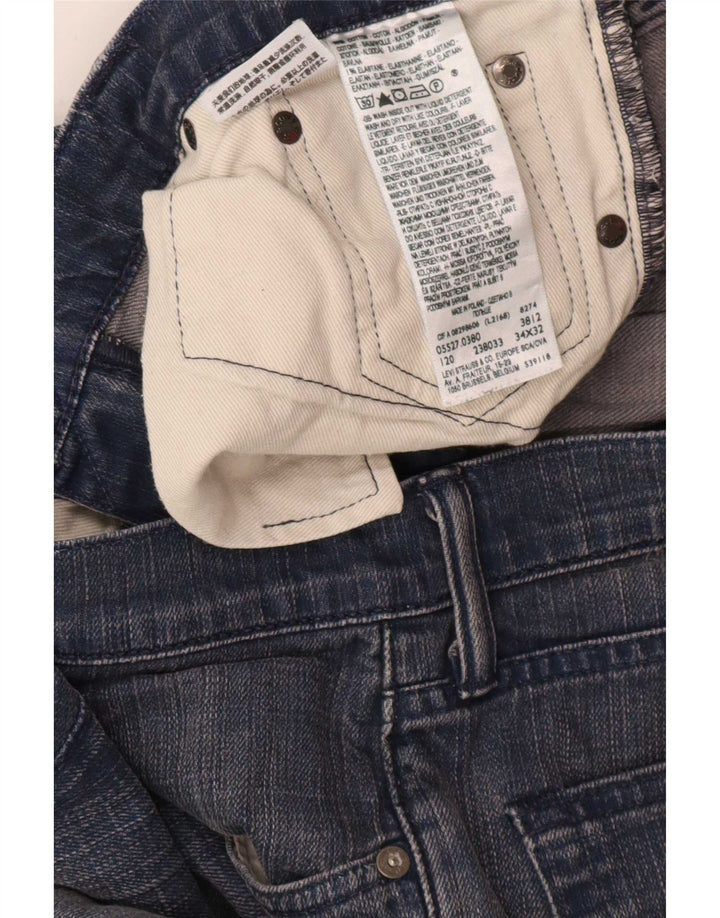 Levi's Herren 527 Bootcut Jeans W34 L32 Blaue Baumwolle