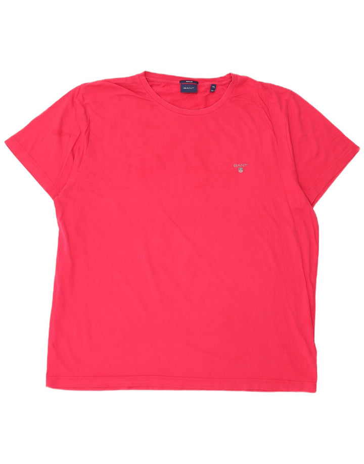 Gant Herren Regular T-Shirt Top 3XL Rosa Baumwolle