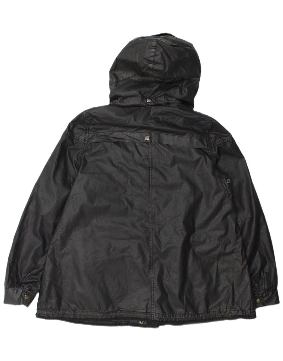 Übergroße Utility-Jacke mit Kapuze für Damen von Zara, UK 14, Mittelschwarzes Polyester