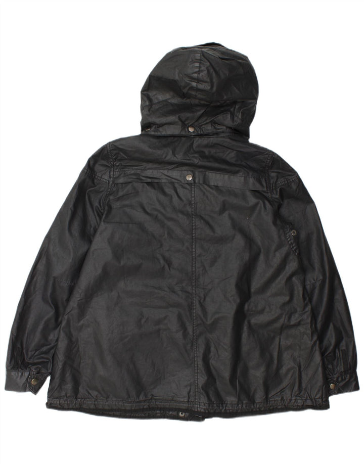 Übergroße Utility-Jacke mit Kapuze für Damen von Zara, UK 14, Mittelschwarzes Polyester