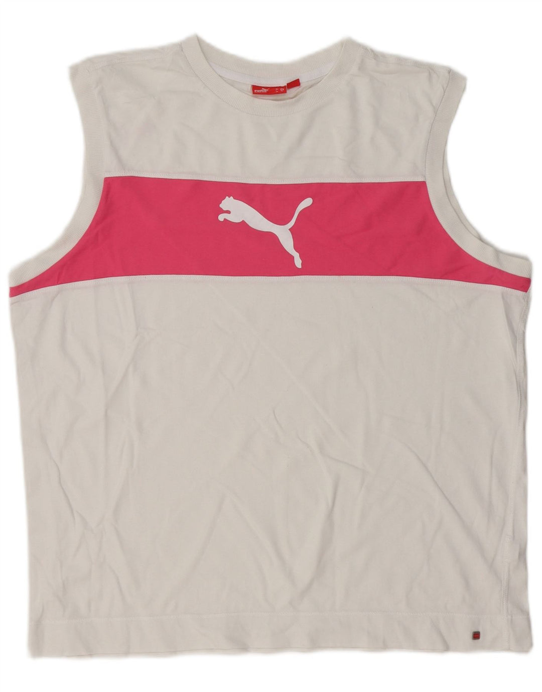 PUMA Herren Graphic Vest Top XL Weiße Colourblock-Baumwolle
