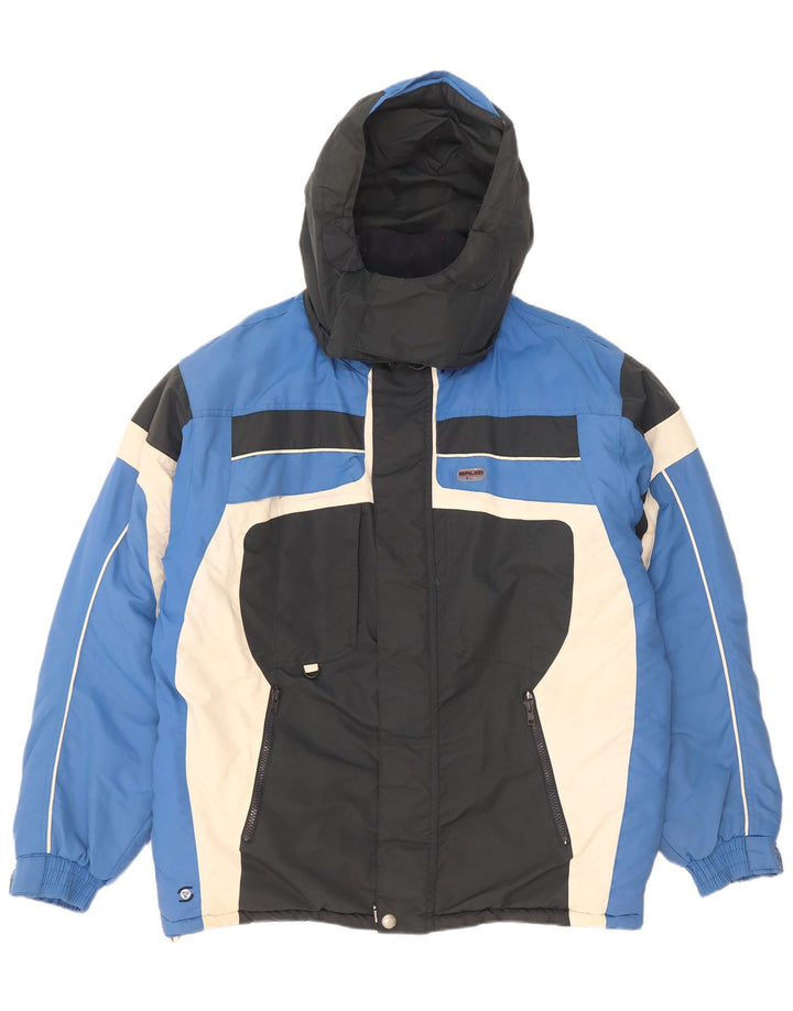 Brugi Herren-Skijacke mit Kapuze, UK 40, groß, blaues Colourblock-Polyamid