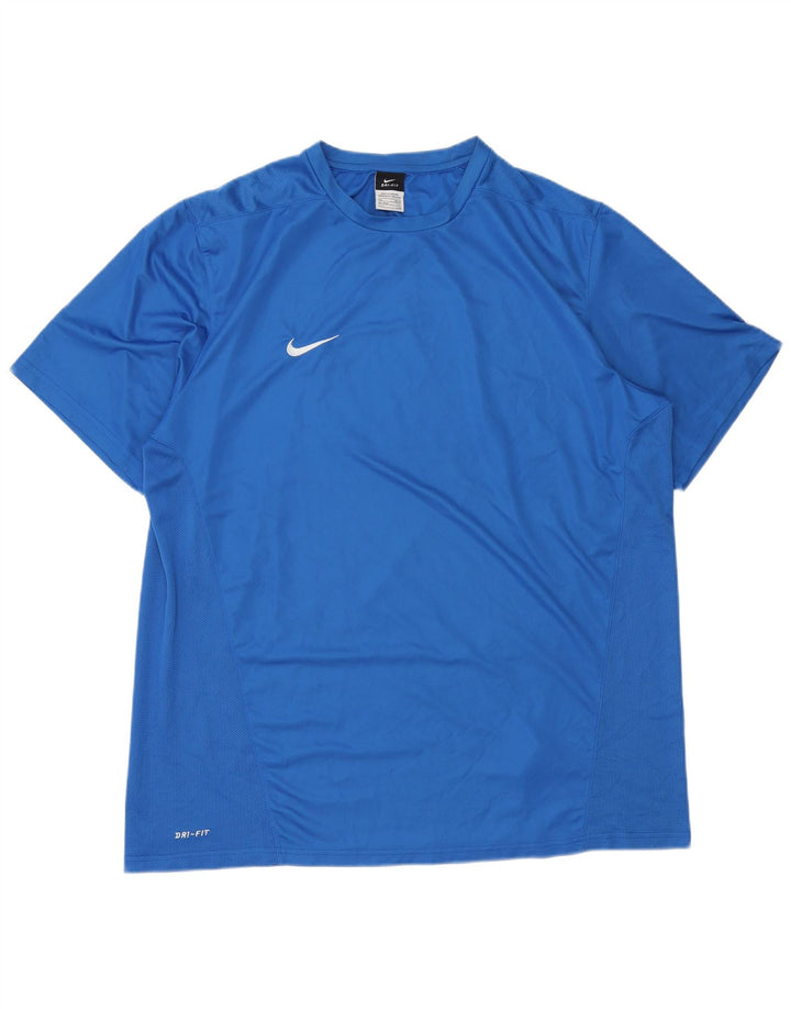 Nike Herren T-Shirt Top 2XL Blau Polyester Sport