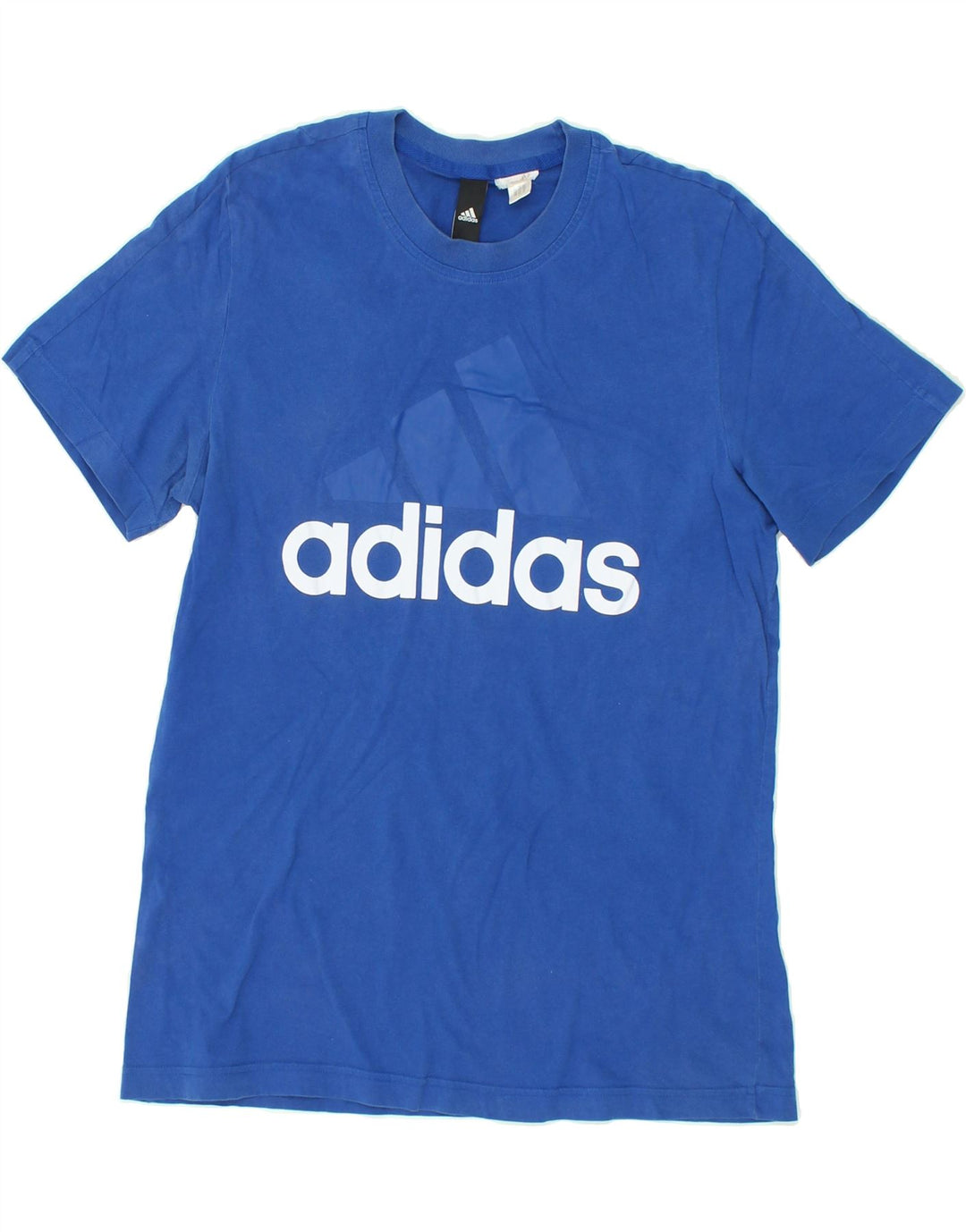 ADIDAS Mens Graphic T-Shirt Top Small Blue Cotton Vintage Adidas and Second-Hand Adidas from Messina Hembry 