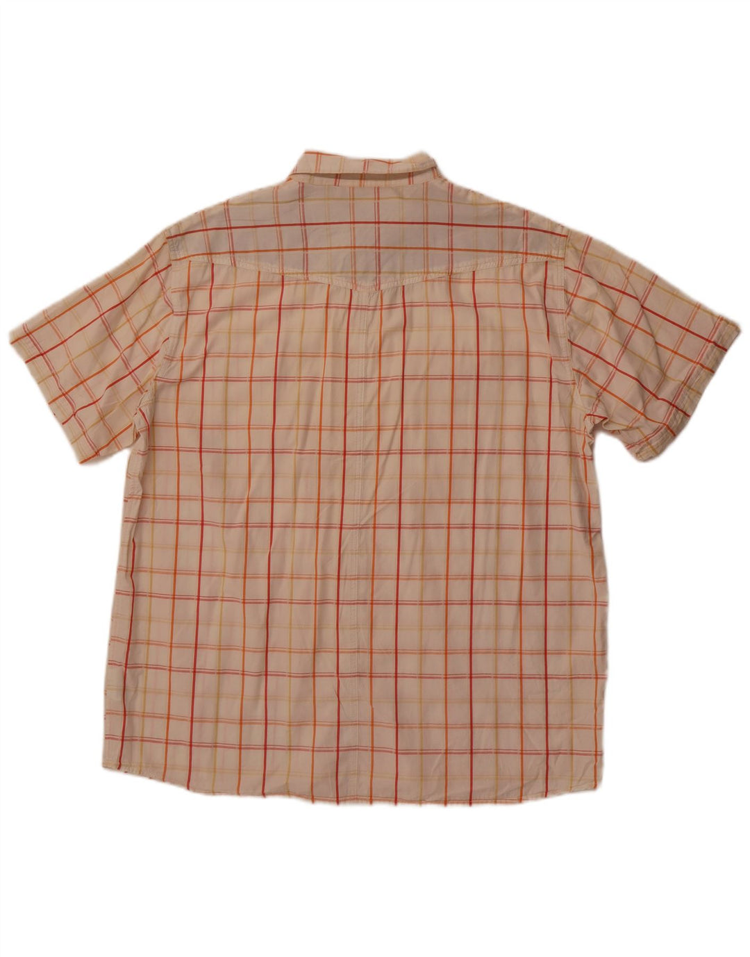 Animal Herren-Kurzarmhemd XL aus cremefarbener Karo-Baumwolle