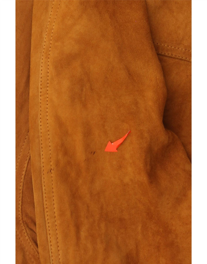 Vintage Herren Wildleder Bomberjacke IT 54 2XL Braunes Leder