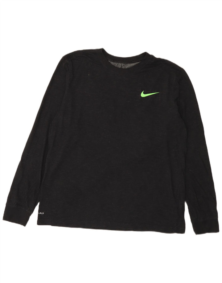 Nike Herren Dri Fit Graphic Top Langarm Große schwarze Baumwolle