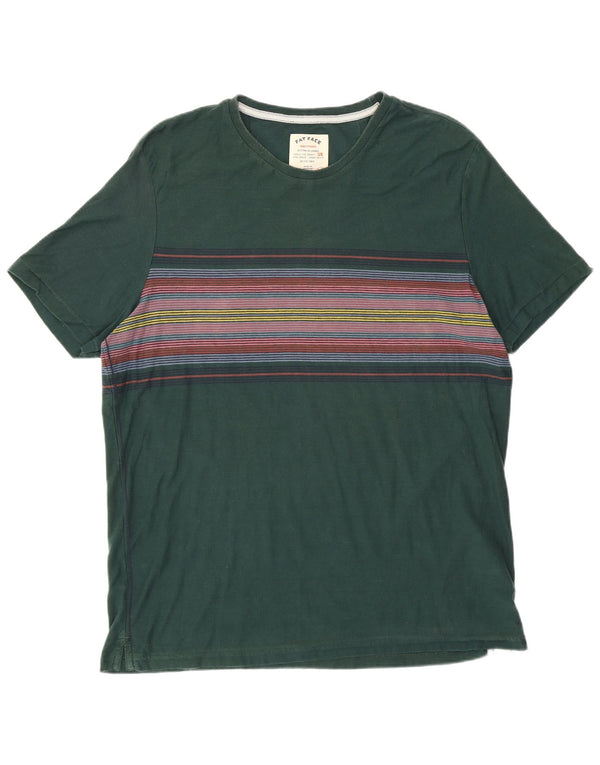 Fat Face Herren T-Shirt Top 2XL grün gestreift aus Baumwolle