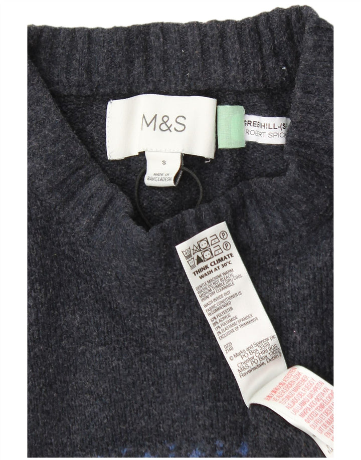 Marks & Spencer Jungen-Pullover mit Rundhalsausschnitt, 13–14 Jahre, Größe S, Grau
