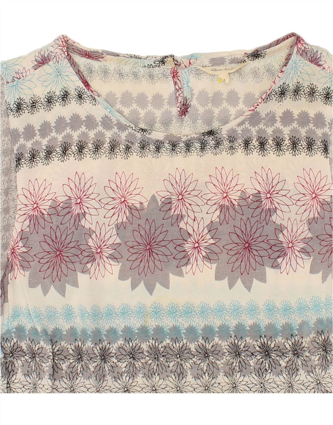 WHITE STUFF Womens Blouse Top UK 8 Small Grey Floral Vintage White Stuff and Second-Hand White Stuff from Messina Hembry 