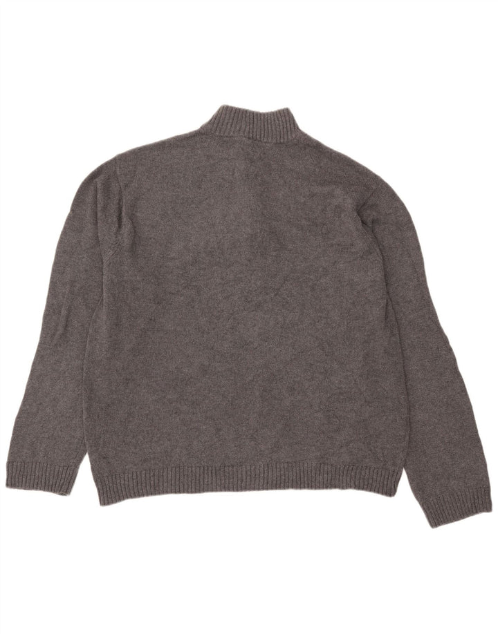 Chaps Herren-Pullover mit Reißverschluss, XL, graue Baumwolle