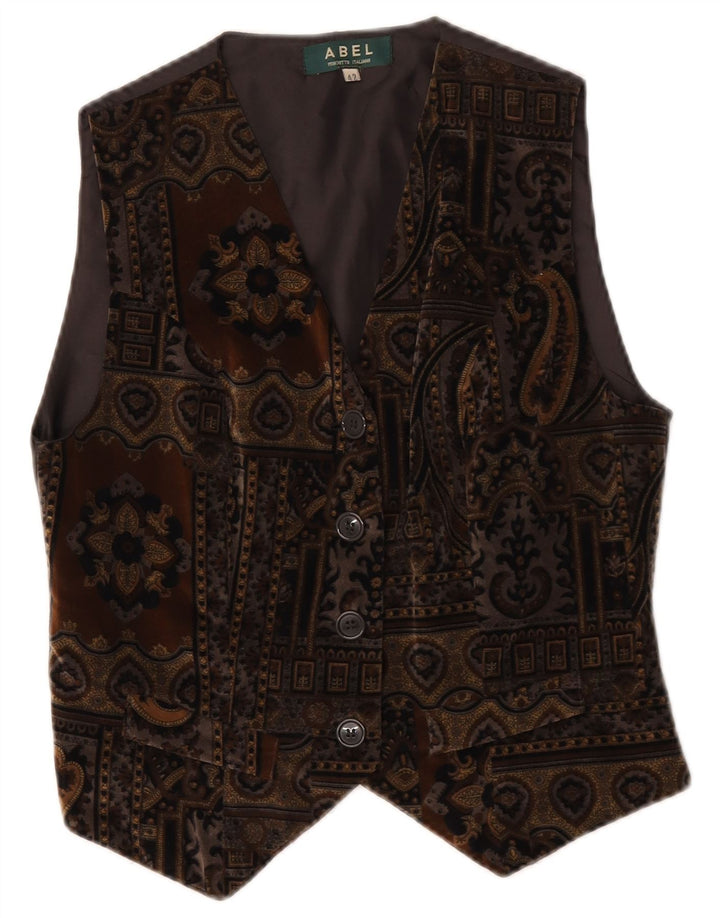 Abel Damen Samtweste IT 42 Mittelbraun Paisley