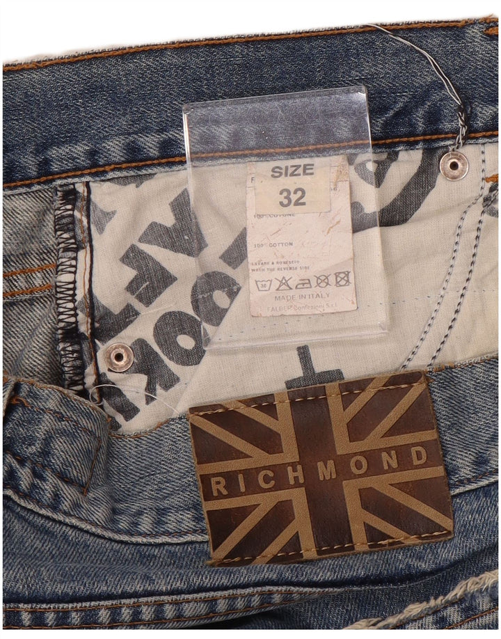 Richmond Herren Straight Jeans W32 L32 Blaue Baumwolle