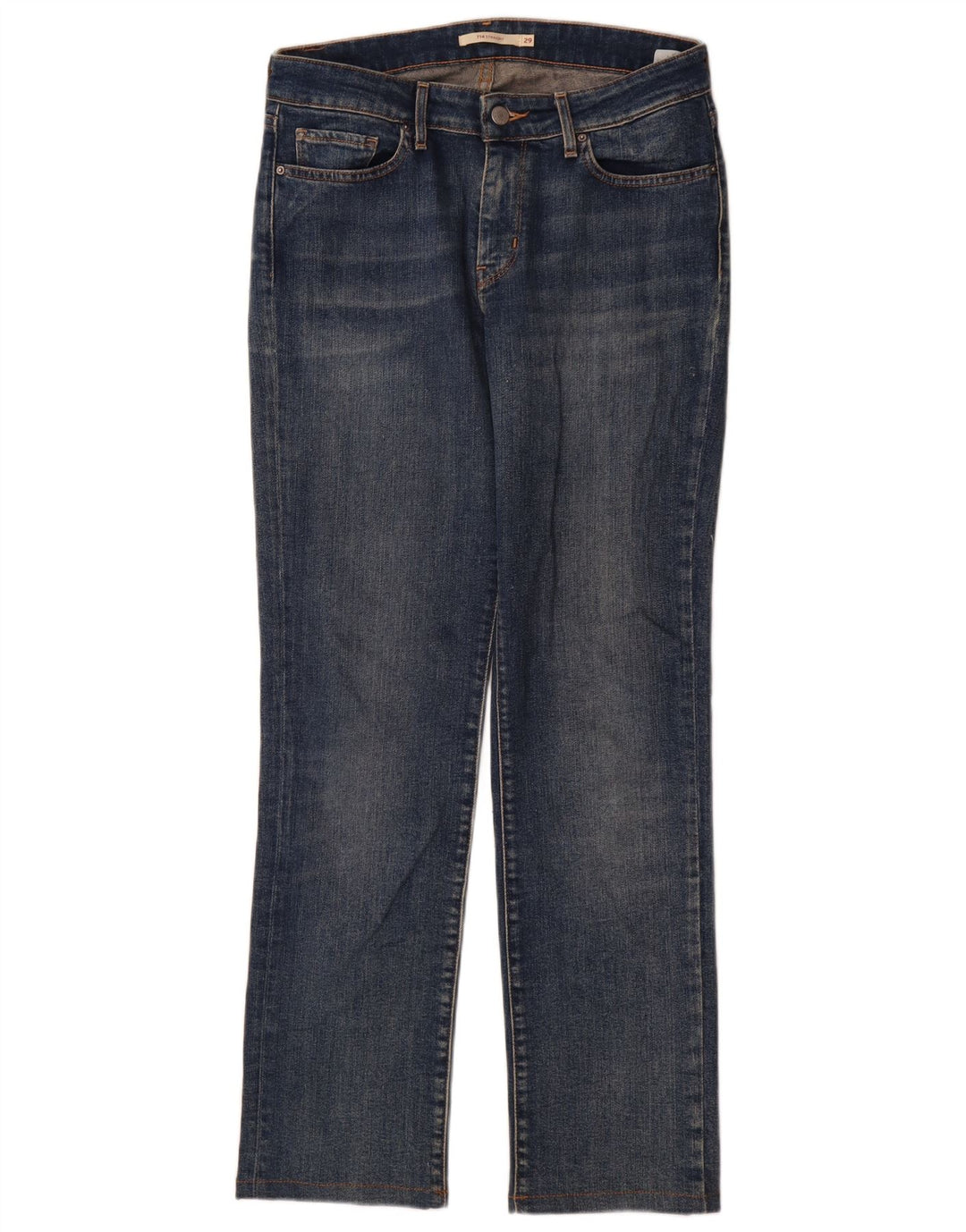 Levi's Damen 714 Straight Jeans W29 L30 Blaue Baumwolle