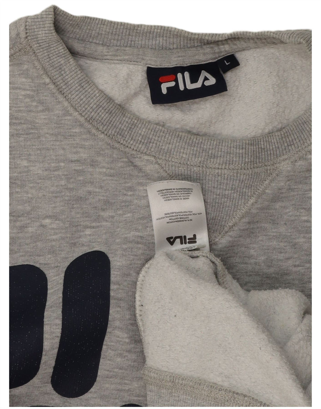 Fila Herren-Sweatshirt mit Grafik, groß, grau gesprenkelte Baumwolle