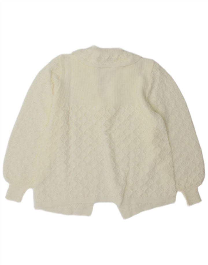 Simon Damen-Cardigan-Pullover UK 12 Mittelweiß