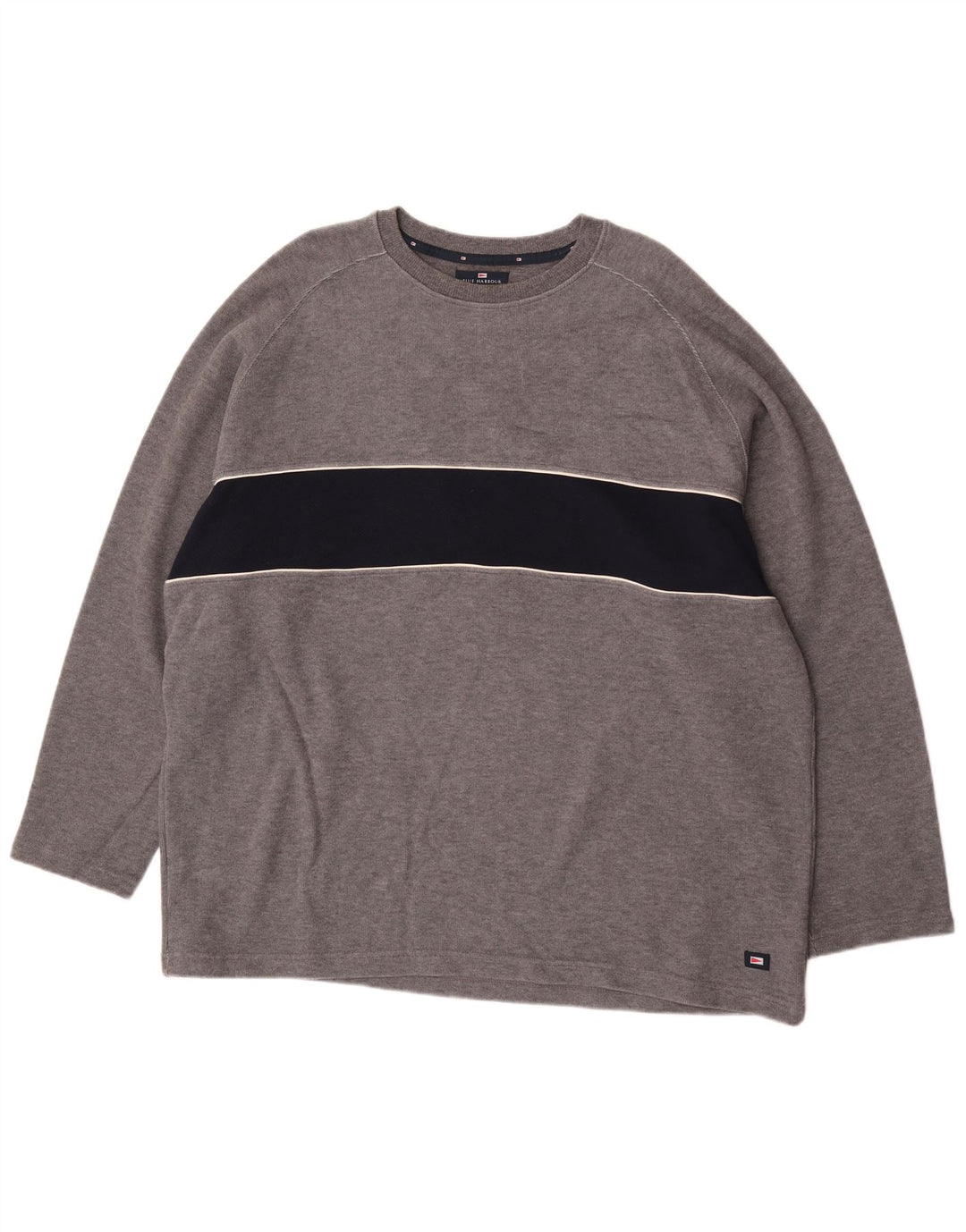 Marks & Spencer Herren Blue Harbor Top Langarm 2XL Grau Farbblock