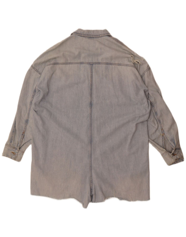Übergroßer Jeans-Playsuit von Zara für Damen, UK 16, große blaue Baumwolle