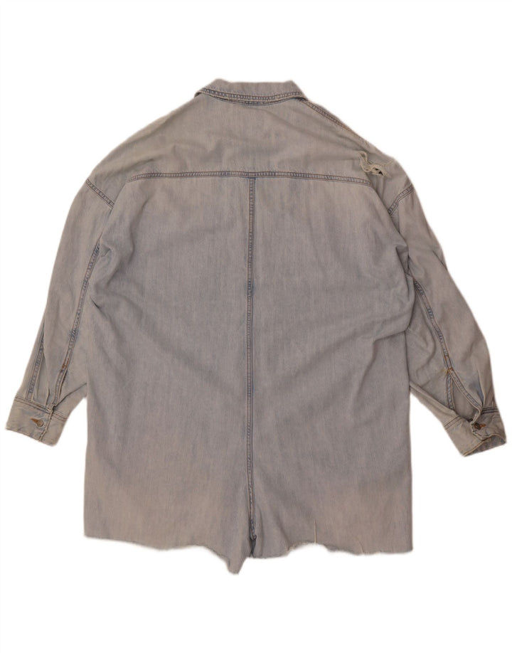 Übergroßer Jeans-Playsuit von Zara für Damen, UK 16, große blaue Baumwolle