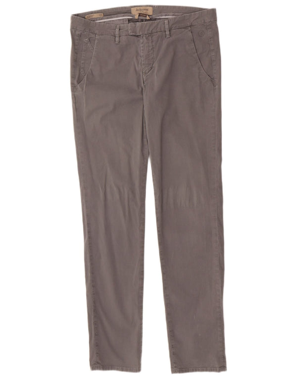 Jeckerson Mens Slim Fit Chino Trousers W33 L33 Grey Cotton