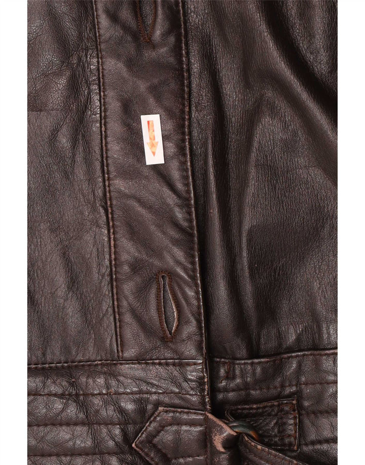 Harrods Damen Ledermantel EU 40 Mittelbraun