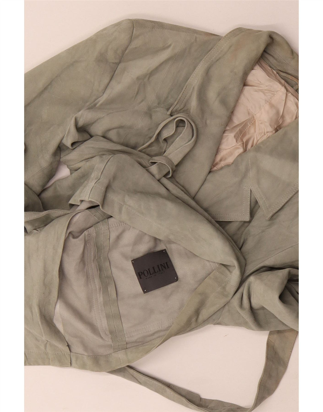 Pollini Damen 3-Knopf-Wildleder-Blazerjacke UK 14 Mittelgrün