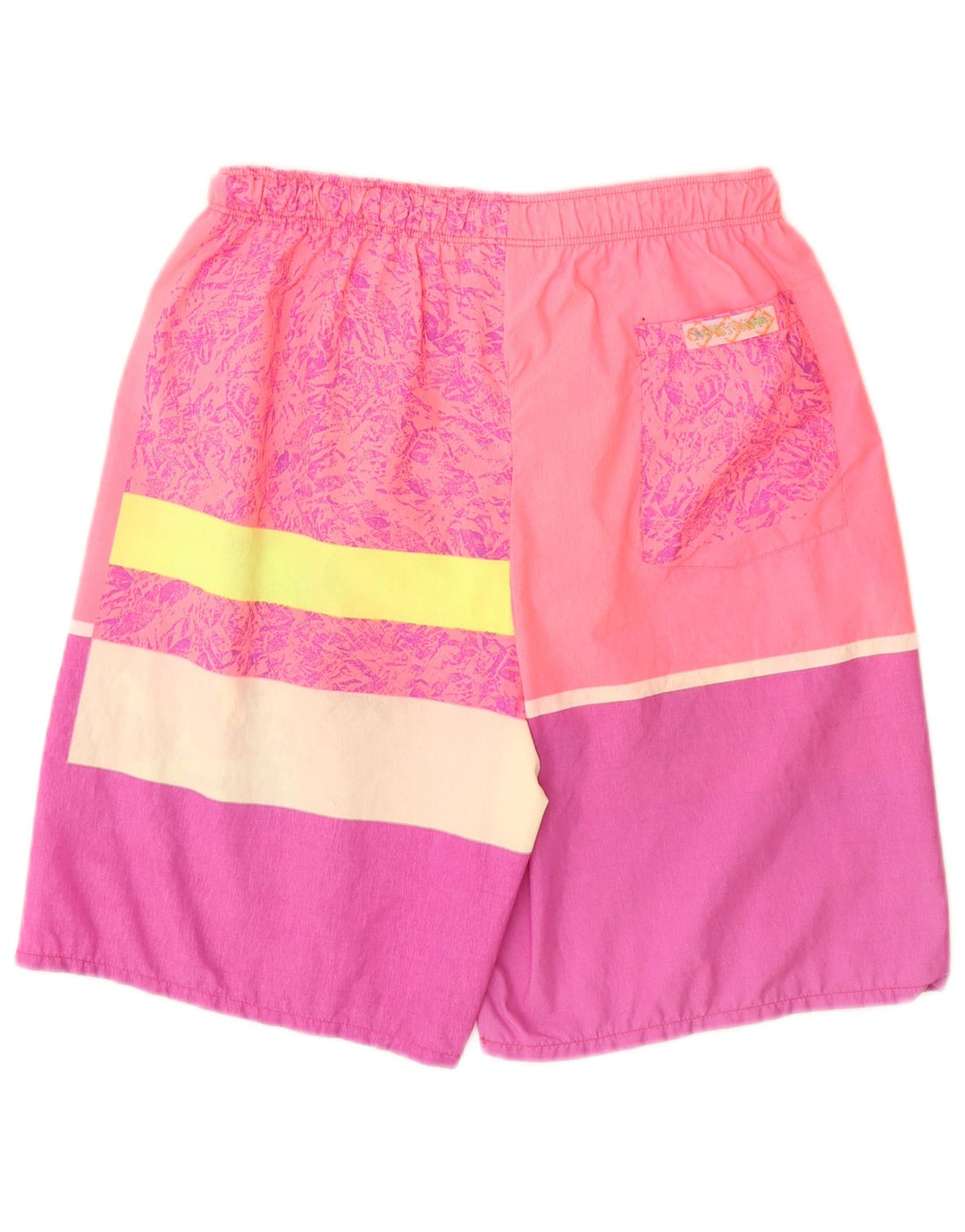 SANTOSTEFANO Herren-Badeshorts mit Grafik, IT 52, groß, rosa, Farbblock