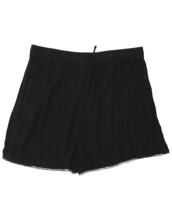 Marks & Spencer Damen Freizeitshorts UK 16 Large W38 Schwarze Viskose