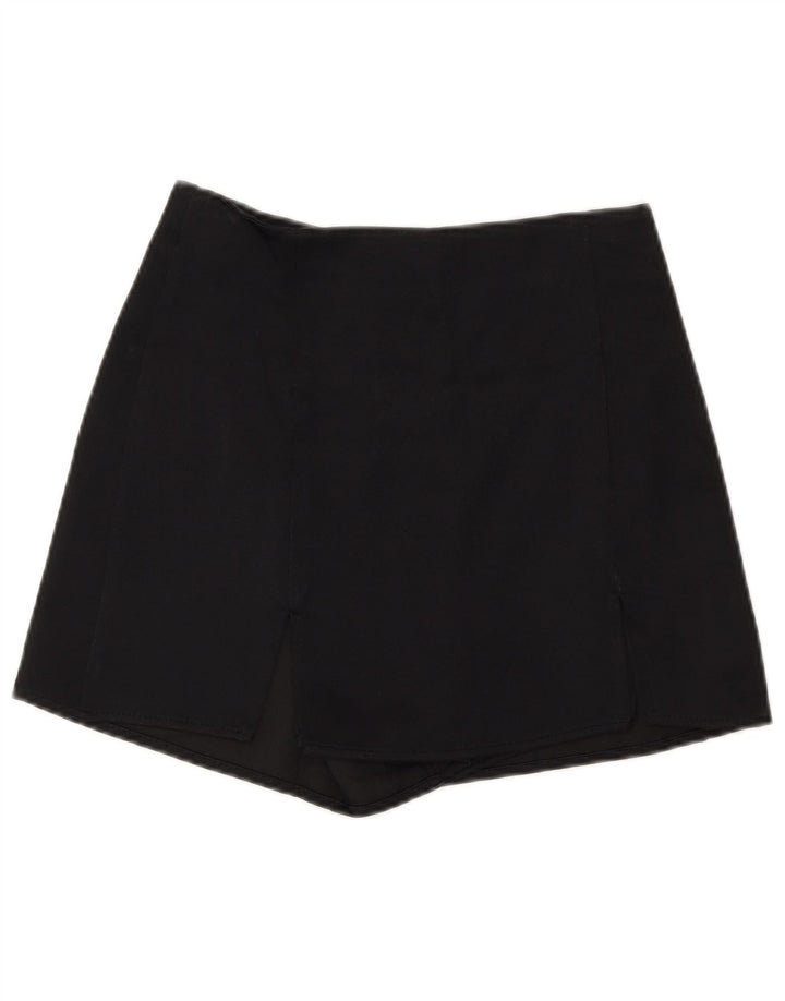 ZARA Damen Wickelrock XS W24 Schwarz Viskose