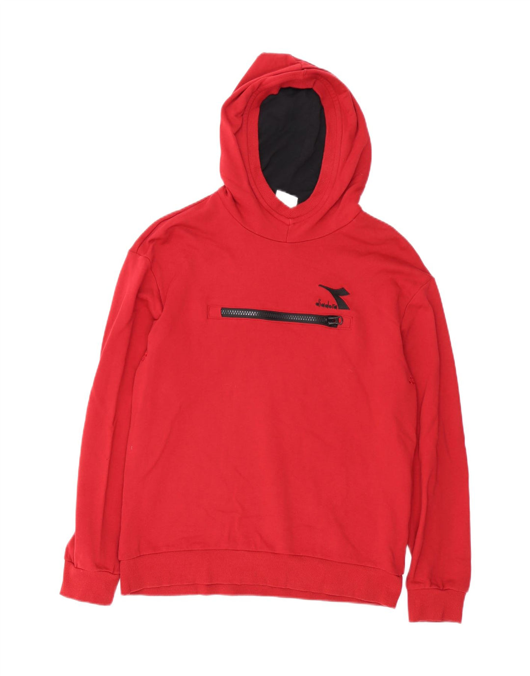 Diadora Herren-Kapuzenpullover, groß, aus roter Baumwolle