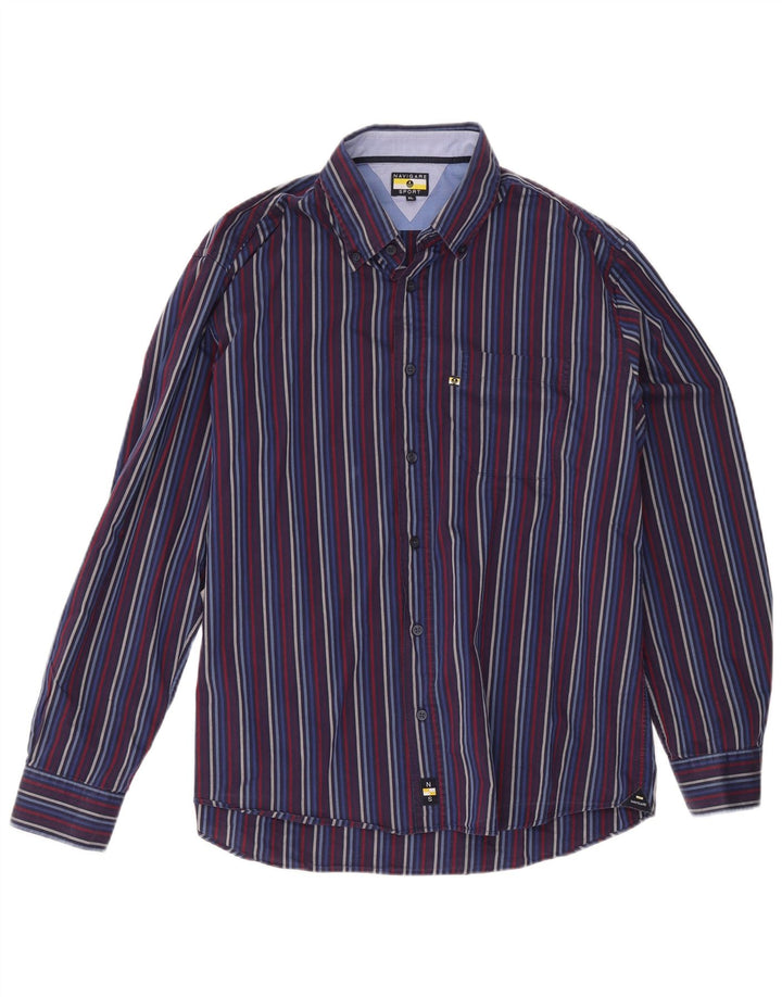 Navigare Herrenhemd XL Marineblau gestreift