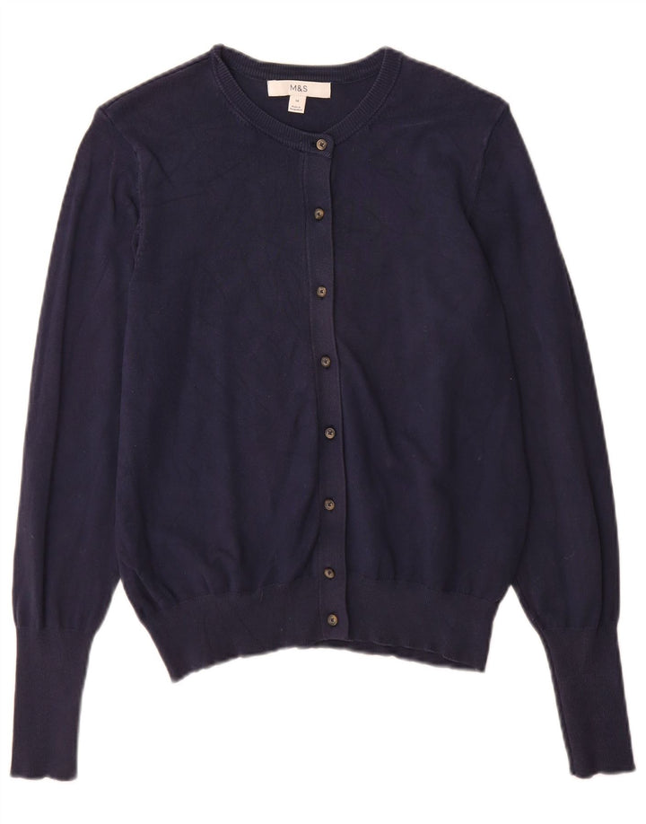 Marks & Spencer Damen-Cardigan-Pullover UK 14 Mittelmarineblaue Viskose