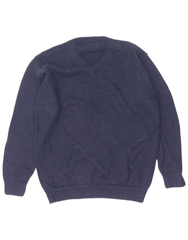 Vintage Herren Pullover mit V-Ausschnitt XL Marineblaue Alpakawolle
