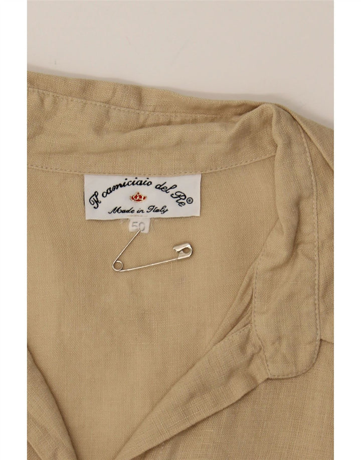 VINTAGE Womens 3/4 Sleeve Shirt IT 50 XL Beige Vintage Vintage and Second-Hand Vintage from Messina Hembry 