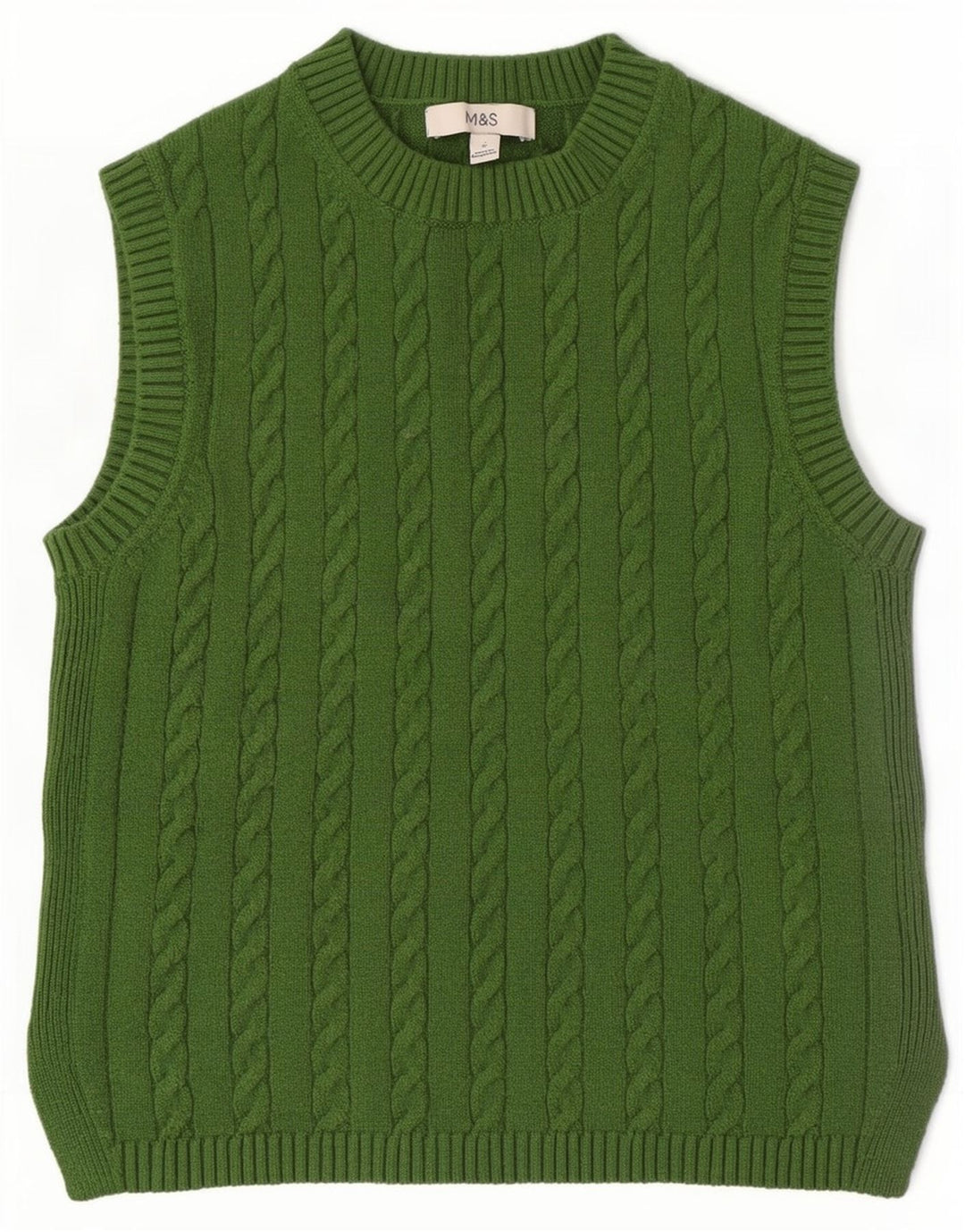 Marks & Spencer Damen Weste Tank Top UK 10 Small Grün Polyester