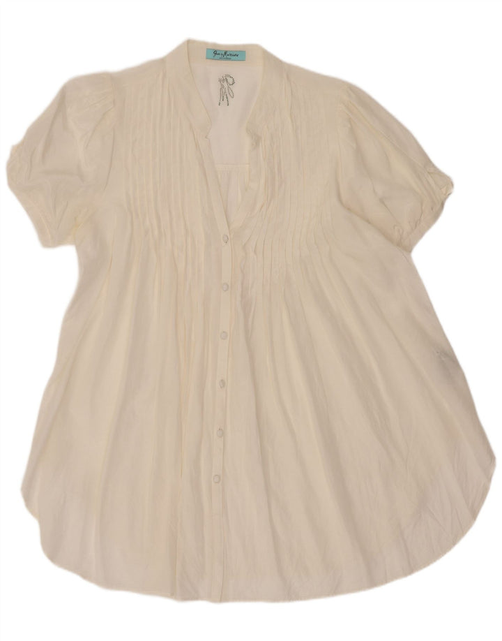 Guess By Marciano Damen Kurzarm-Hemdbluse IT 44 Medium Off White