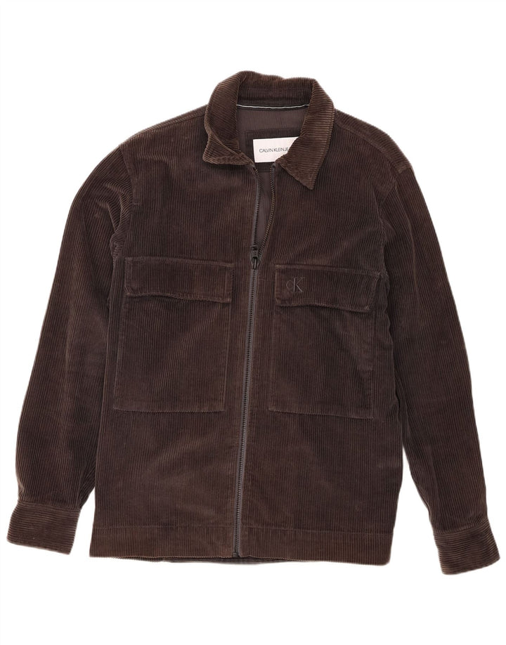 Calvin Klein Jeans Herren Cordjacke UK 38 Mittelbraun
