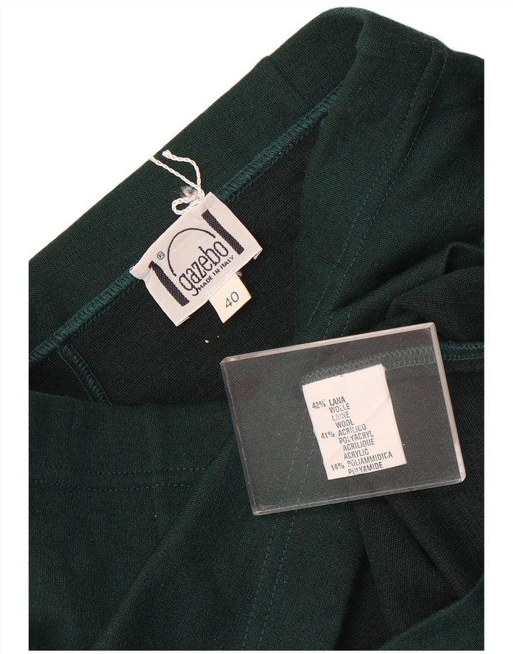Vintage Damen Bleistiftrock IT 40 Small W32 Grüne Wolle