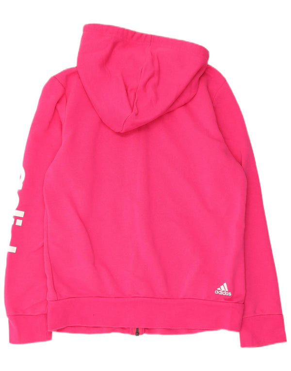 ADIDAS Damen Graphic Zip Hoodie Pullover UK 16/18 Große rosa Baumwolle
