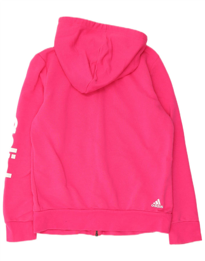 ADIDAS Damen Graphic Zip Hoodie Pullover UK 16/18 Große rosa Baumwolle