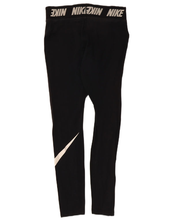 Nike Womens Graphic Leggings UK 12 Mittelschwarze Baumwolle