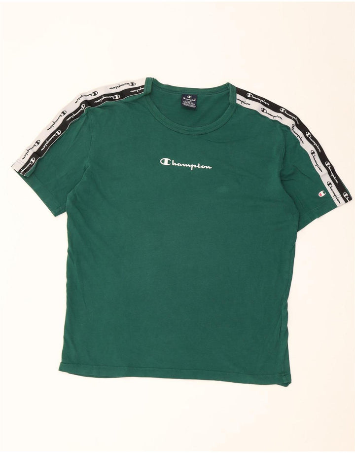 Champion Herren-T-Shirt mit Grafik, groß, grün, Farbblock