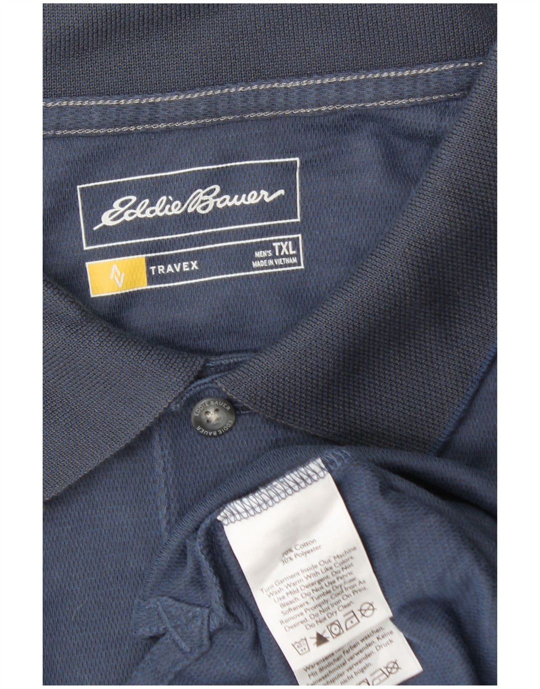 EDDIE BAUER Herren Poloshirt XL Blau Baumwolle