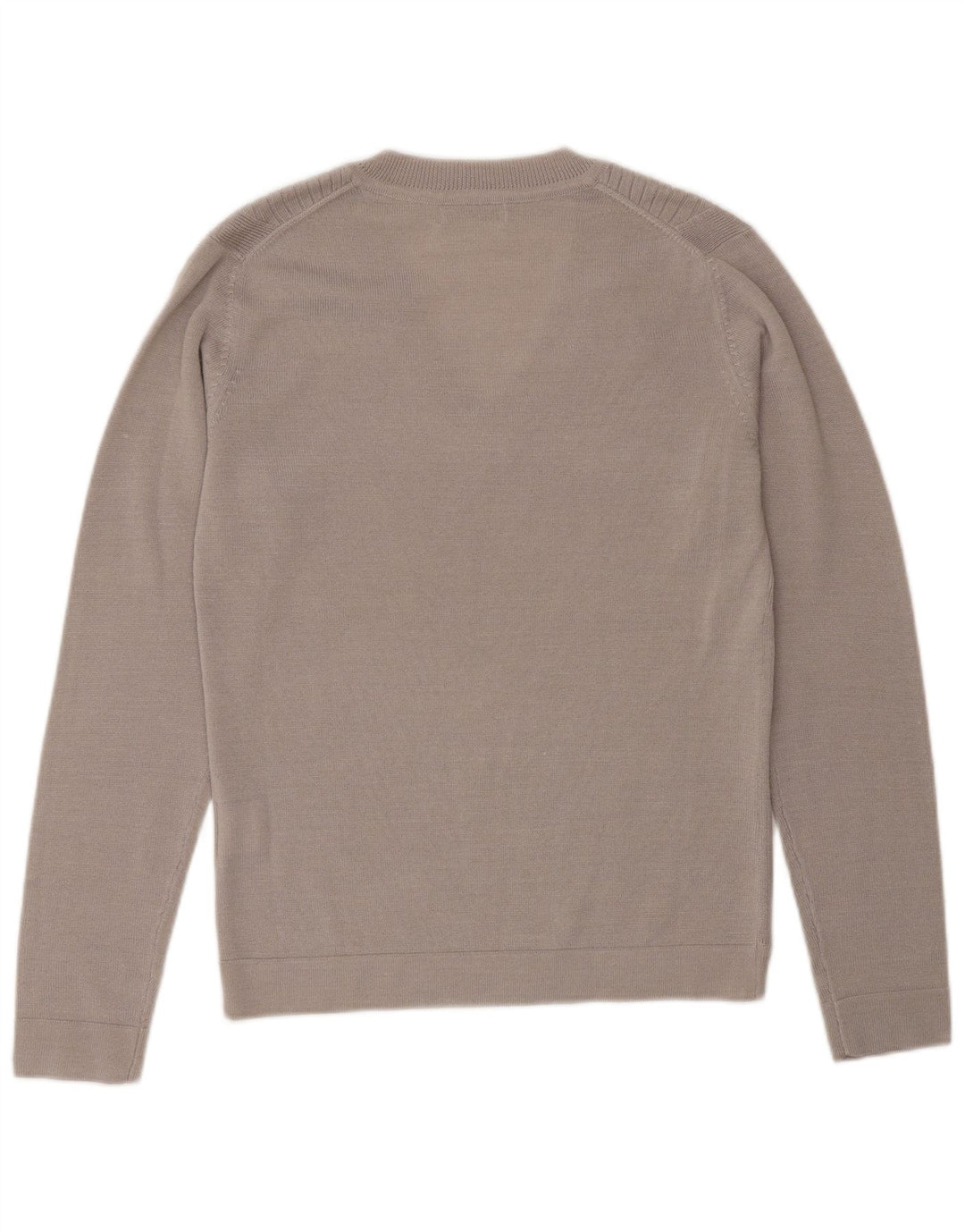 CALVIN KLEIN Damen Golf-Pullover mit V-Ausschnitt, Gr. 10, kleine beige Wolle