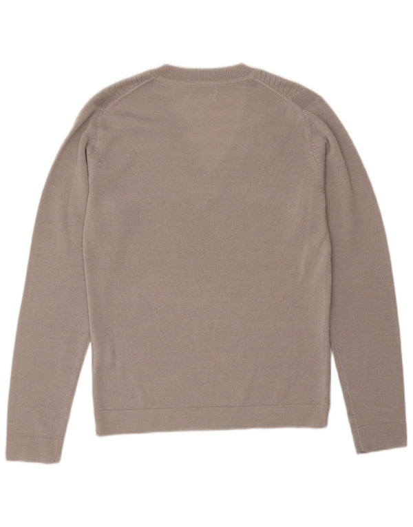 CALVIN KLEIN Damen Golf-Pullover mit V-Ausschnitt, Gr. 10, kleine beige Wolle